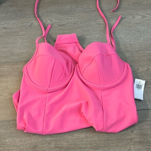NWT! Pink Tie-Shoulder Underwire One-Piece Swimsuit - Size Medium 💎 - Picture 7 of 7
